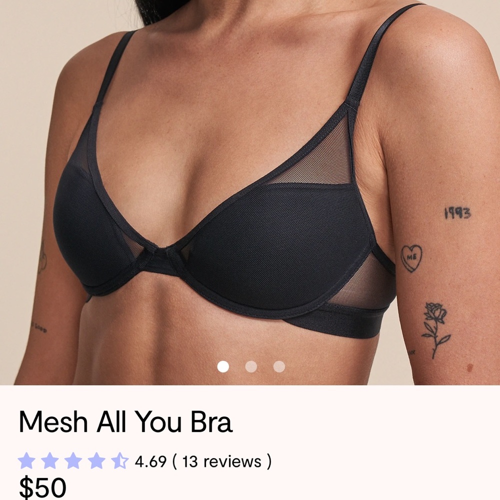 32AA Pepper ‘all you’ black mesh bra